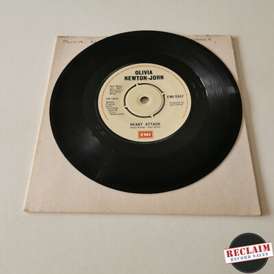olivia newton john heart attack 7'' vinyl record very good condition