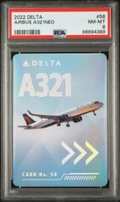 Delta Airlines Pilot Trading Cards #58 Airbus A321NEO Collectible PSA 8 PoP 5