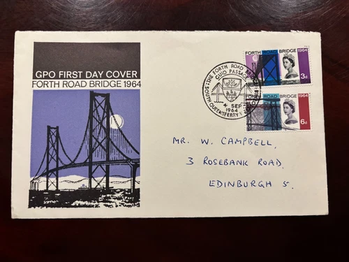 United Kingdom 1964 - Forth Road Bridge FDC with stamps set