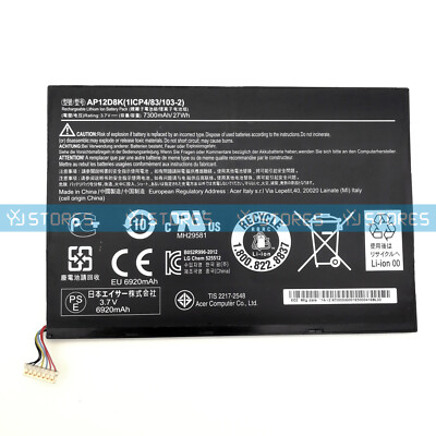 Genuine AP12D8K 7300mAh OEM Battery for Acer Iconia Tab A3-A10 A3-A11 W510 W510P