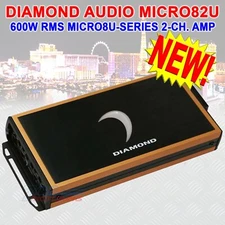 DIAMOND AUDIO MICRO82U 500W RMS FULL-RANGE CLASS-D 2-CHANNEL CAR AMP AMPLIFIER