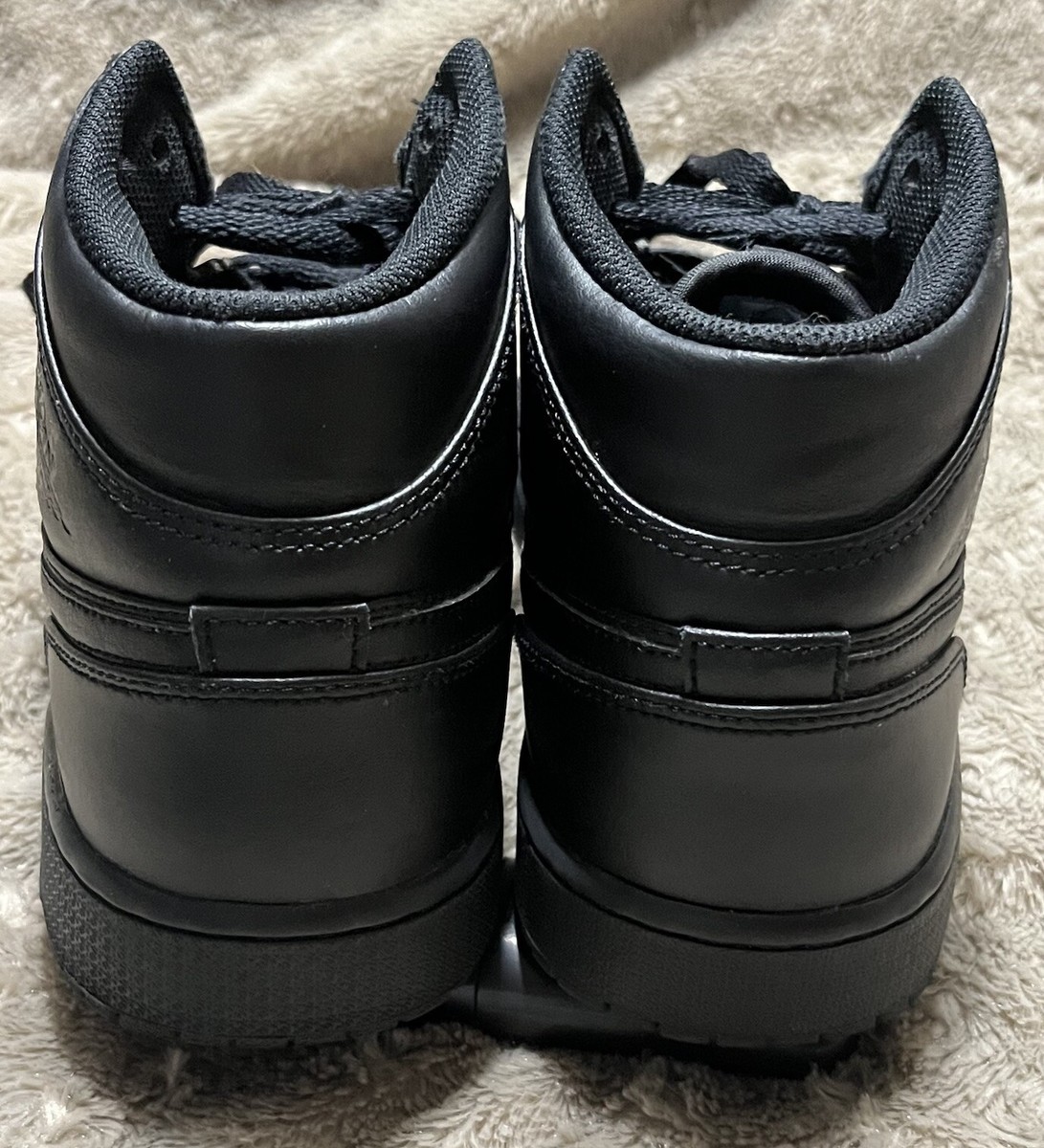 Nike Air Jordan 1 Mid Triple Black Leather Sneakers Shoes 554724
