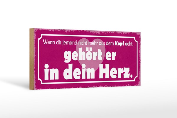 Holzschild Spruch 27X10 Cm Wenn Jemand Nicht Mehr Aus Kopf Schild Wooden Sign-image