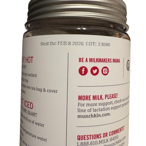 Munchkin Milkmakers Lactation Tea Berry Caffeine-Free Breast Milk Supply - Picture 2 of 2