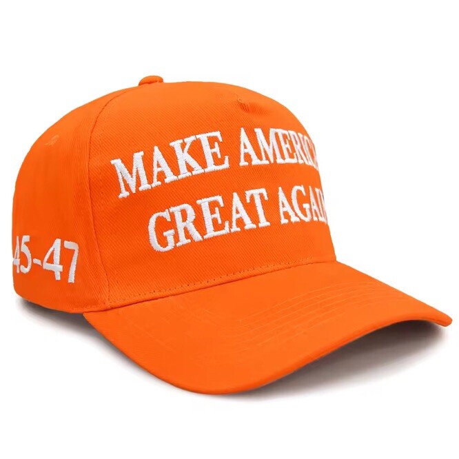 Trump OFFICIAL 45-47 Hat..Make America Great Again..MAGA..Orange