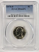 1978 D Jefferson Nickel *** PCGS MS 66 FS
