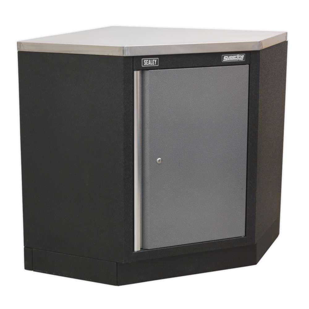 Modular Corner Floor Cabinet 680mm, Garage Storage Cupboard, Sealey APMS60 B