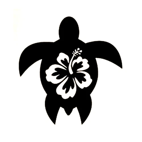 Calcomanía de vinilo pegatina para ventana con flores de hibisco de tortuga marina para automóvil camión Foto 2 de 3