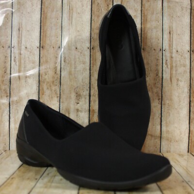 Ecco Rise GTX Slip On Stretch Gore-Tex Womens 9-9.5 US 40 EU Black TEO-2054