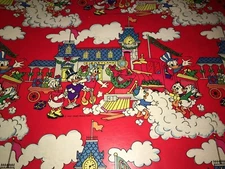 VTG DISNEY CHRISTMAS WRAPPING PAPER STORE GIFT WRAP DONALD DUCK TRAIN 36” X 24”