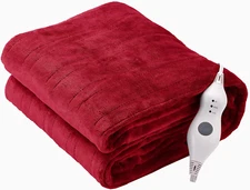 Electric Heated Blanket Throw, Super Cozy Soft 2-Layer Flannel 50" X 60" Heated 