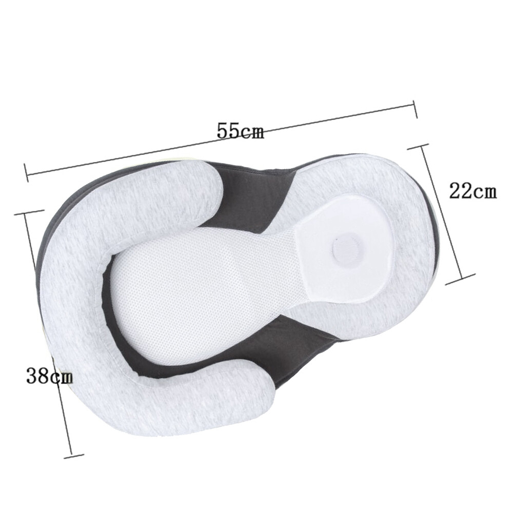 Infant Baby Newborn Cot Pillow Cushion Flat Head Sleep Nest Pod Anti