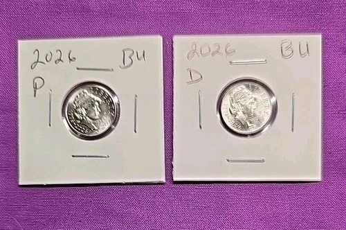2026 P & D Emerging Liberty Dimes "BU"  In Coin Flips! **FREE SHIPPING**#wj379