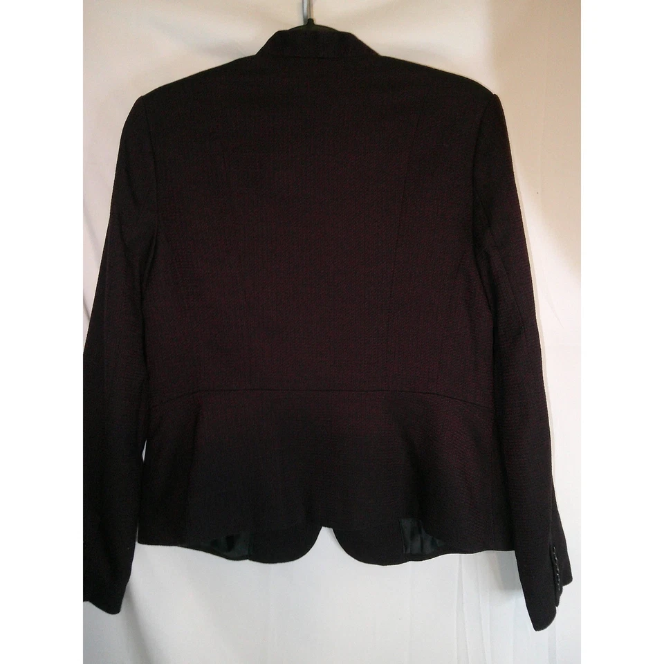 Worthington Womens Suit Set Blazer Pants Burgundy Textured Size 10 - Image 4 of 4