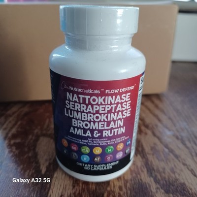Clean Nutraceuticals Nattokinase, Serrapeptase, Lumbrokinase Flow Defend Exp5/26