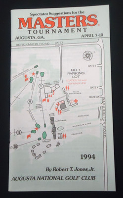 1994 MASTERS TOURNAMENT Spectator Used Passes and Viewer's Guide