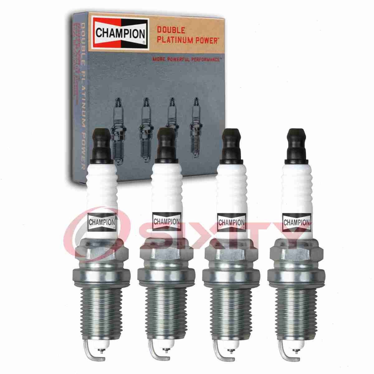 4 pc Champion Double Platinum Spark Plugs for 1995-1999 Toyota Paseo 1.5L L4 sx