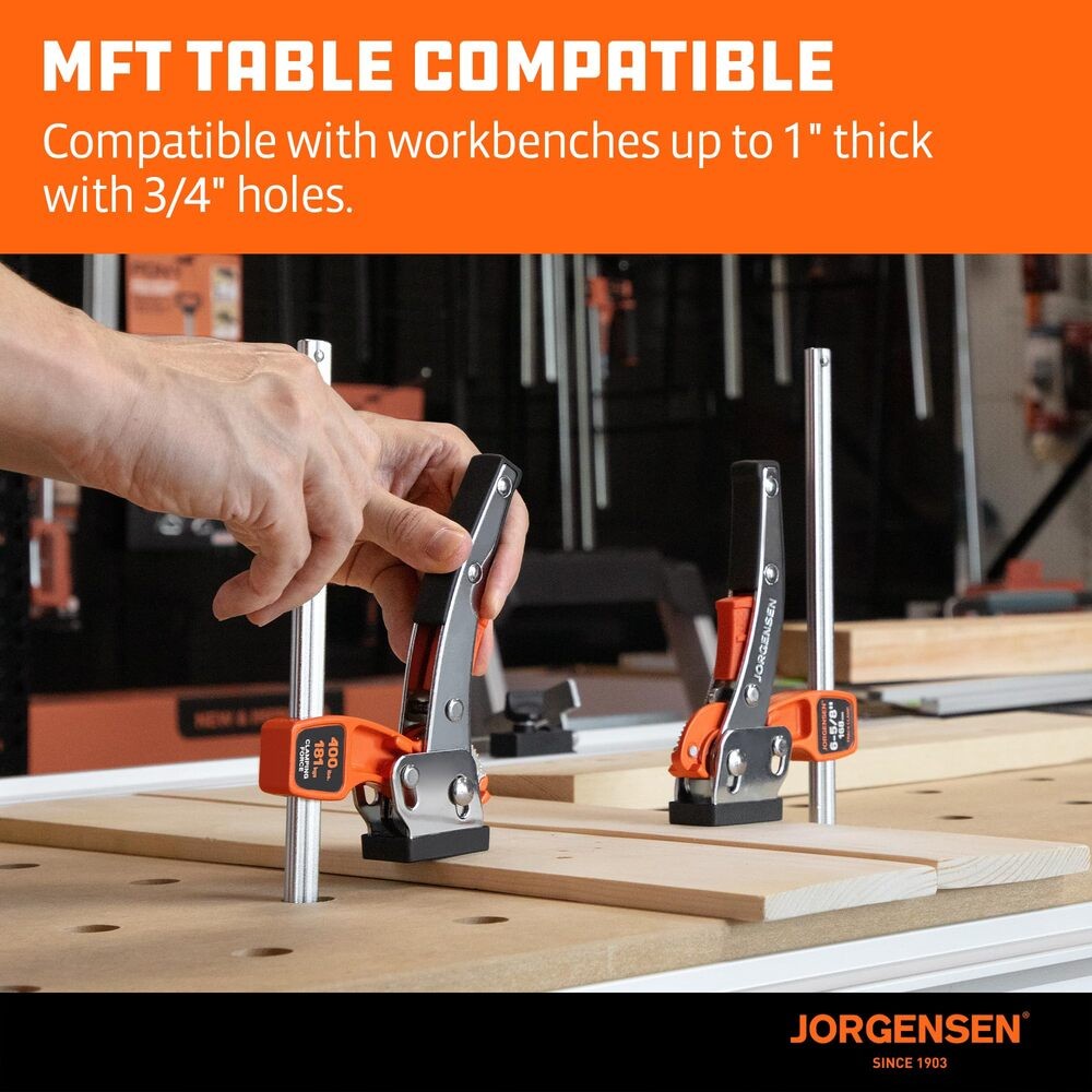 Jorgensen 2PC 6-5/8" Ratcheting Table Clamp Quick Release Track Saw Clamp 400lbs