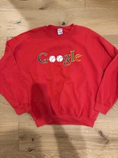 Men’s Large Vintage Google Crewneck Red Sweatshirt