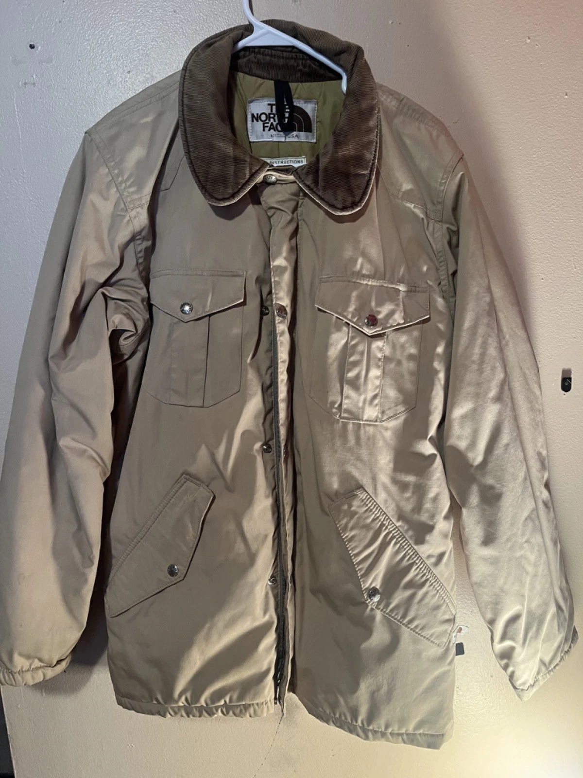 Vintage The North Face Brown Label Jacket Puffer Coat Tan Warm Large
