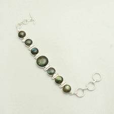 Labradorite Gemstone Handmade Bracelet Jewelry 22 Gms For Unisex  AB 51867