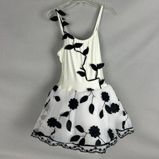 Revolution Ballet Leotard Small White Black Floral Tulle Skirt Dance Costume
