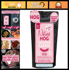 Natural Hog Sausage Casings 32ft 32mm - Edible, Pre-Tubed, Ideal for Italian, Ki