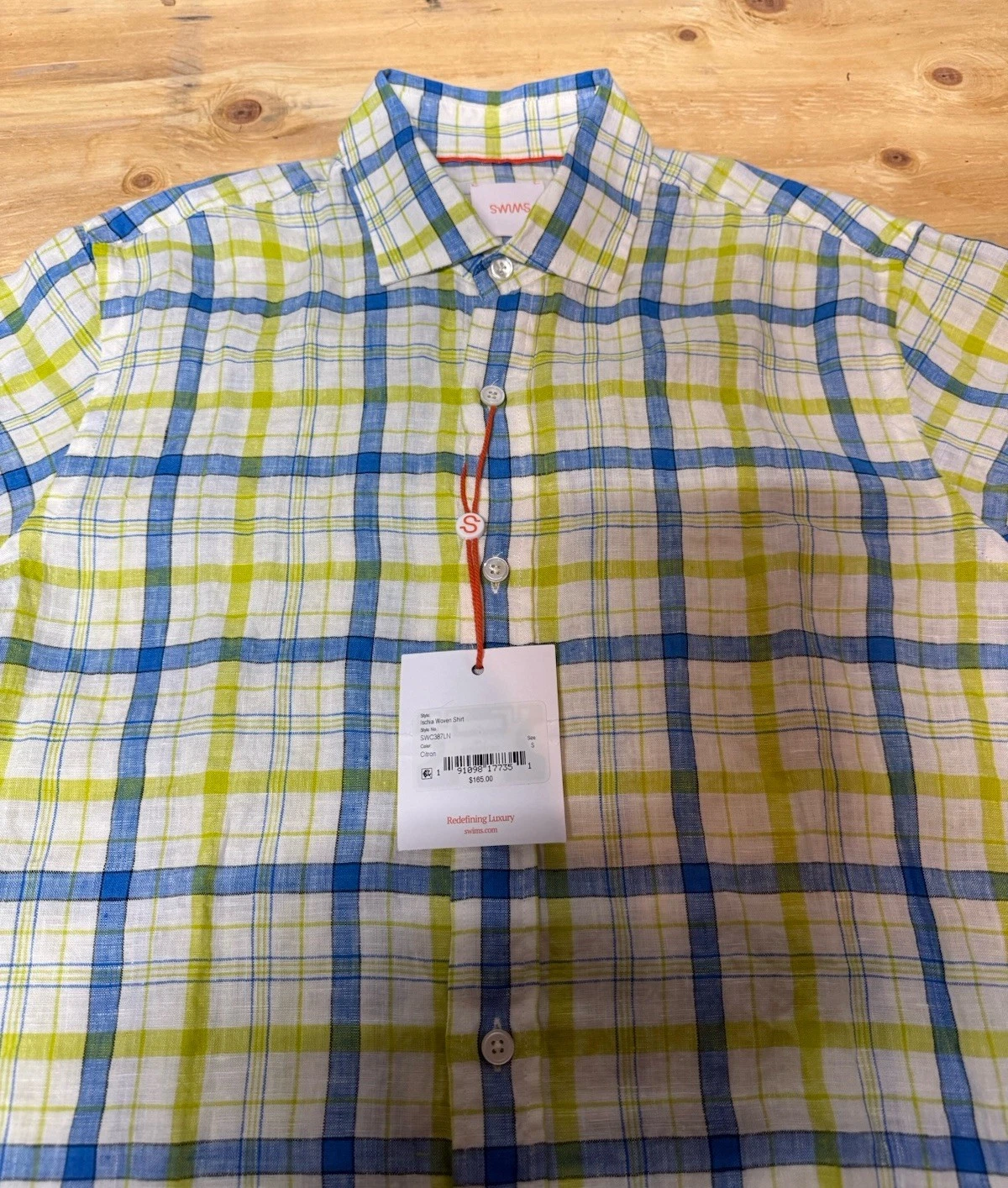 Swims Men's Ischia Linen Shirt | Citron | S