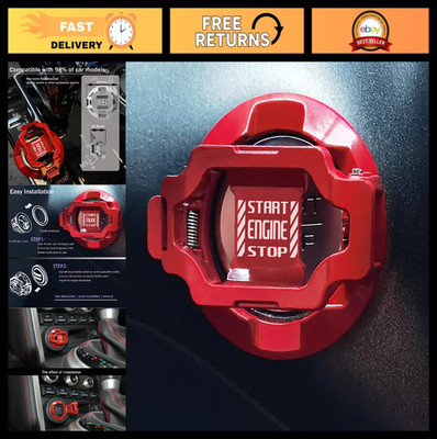 Universal Push Start Button Cover - Engine Stop Ignition Protector, Anti-Scratch