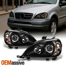 Fit Black 1998-2001 Mercedes Benz W163 ML320 ML430 Projector Headlights Lamps