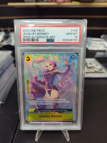 Bandai One Piece Two Legends Jewelry Bonney Alt Art SR Foil OP08-105 EN PSA 10