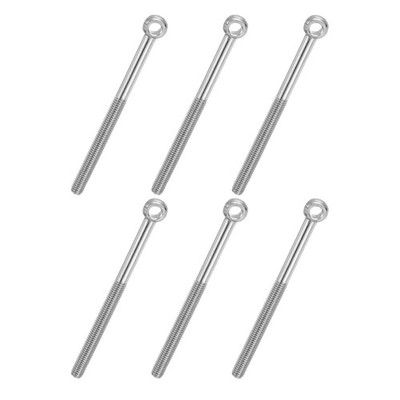 6 Pcs M6x75mm Half Tooth Thread Shoulder Swing Lifting Eye Bolt