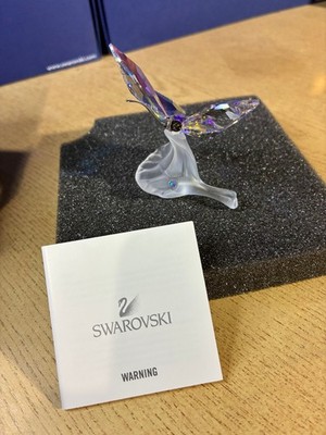 Swarovski Crystal Sparkling Butterfly On Leaf 1113559 Aurora Borealis MIB