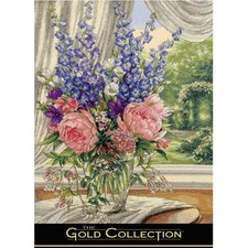 Dimensions Gold Collection Peonies  Delphiniums Cross Stitch Kit