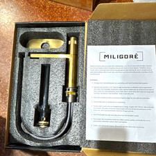 Miligor Pull-Out Kitchen Faucet Single-Hole Deck Mount High-Arc Brass Gold