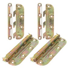4pcs Bed Connector Brackets Zinc Alloy Bed Rail Fittings Mounting Hardware