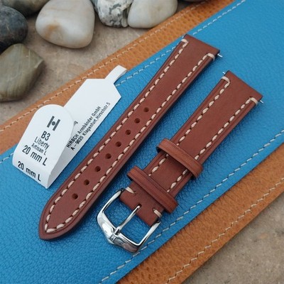 Gold Brown 20mm Hirsch Liberty Artisan Leather Classic Tapered 20/18 Watch Band
