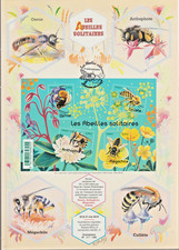 REF.S01-SOUVENIR PHILATELIQUEFRANCE LOT CARTES 1° JOUR  LES ABEILLES SOLITAIRES