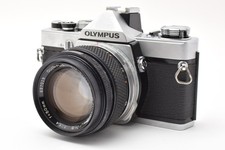   Near MINT  Olympus OM-1 SLR Film Camera Sliver F.Zuiko Auto-S 50mm f/1.4 Lens
