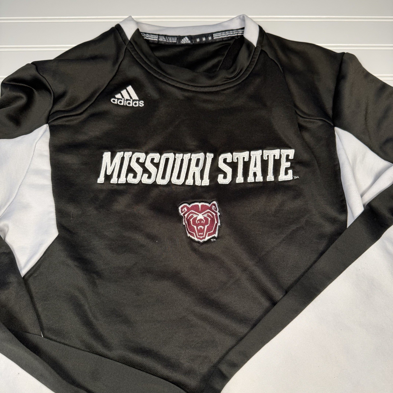 Adidas Missouri State Bears Crewneck Sweatshirt Men’s Medium Black White GUC