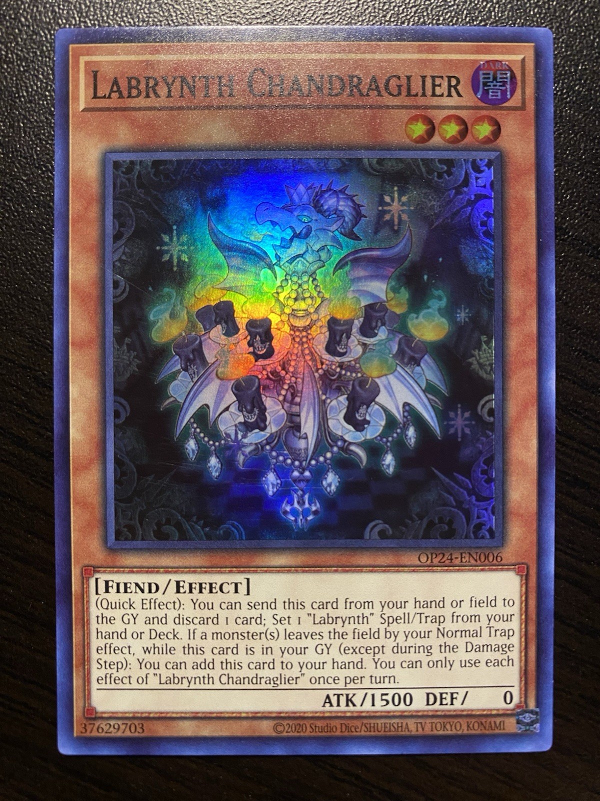 Yu-Gi-Oh Labrynth Chandraglier OP24-EN006 Super Rare VLP Condition