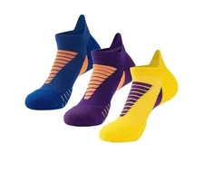 Coolmax Compression Gym Running Socks Athletic Medium Blue-yellow-purple