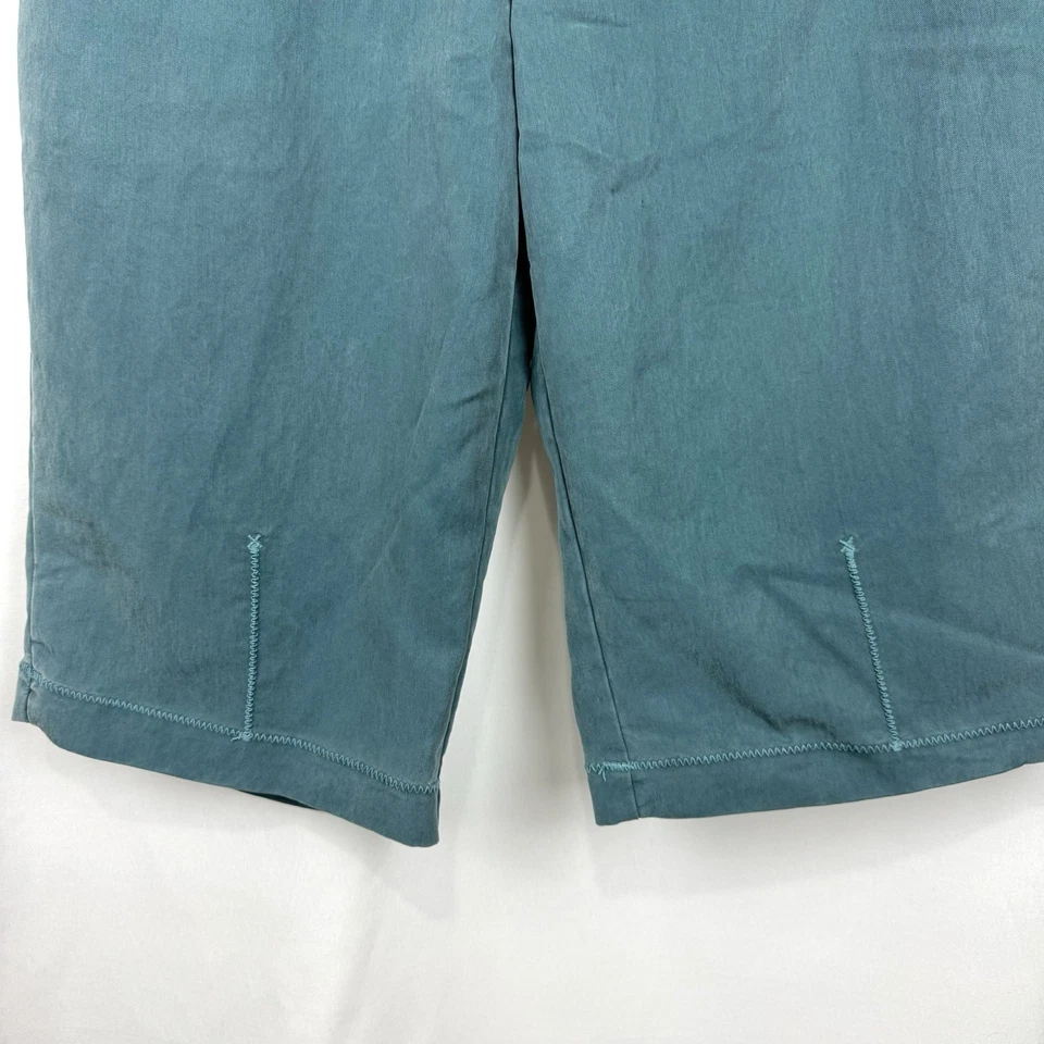 Bermuda Horny Toad feminina tamanho 4 azul-petróleo macia tencel ao ar livre costura interna 14” - Imagem 4 de 4