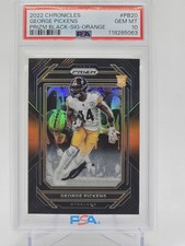 2022 Panini Chronicles - Prizm Black George Pickens #PB-20 Orange Signatures /35