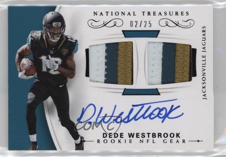 Dede Westbrook Panini National Treasures Rookie NFL Gear Signature Combos #DWB Prime