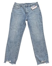 TIME AND TRU - SIZE: 14 - High Rise Straight Leg jeans Destructed 32X26