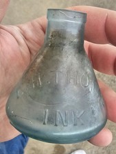Scarce L.H. Thomas Ink Bottle Mold Blown 2 3/4" High ~ Late 1800s