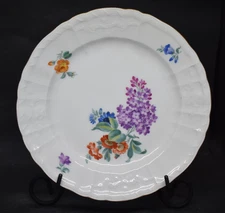 KPM Porcelain Hand Painted Plate Signed Anton Herder 1903-1935 Flowers Lilac