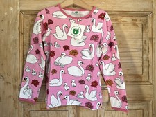 Neu! Småfolk T-Shirt langarm  110-116 5-6Y  Schwan  