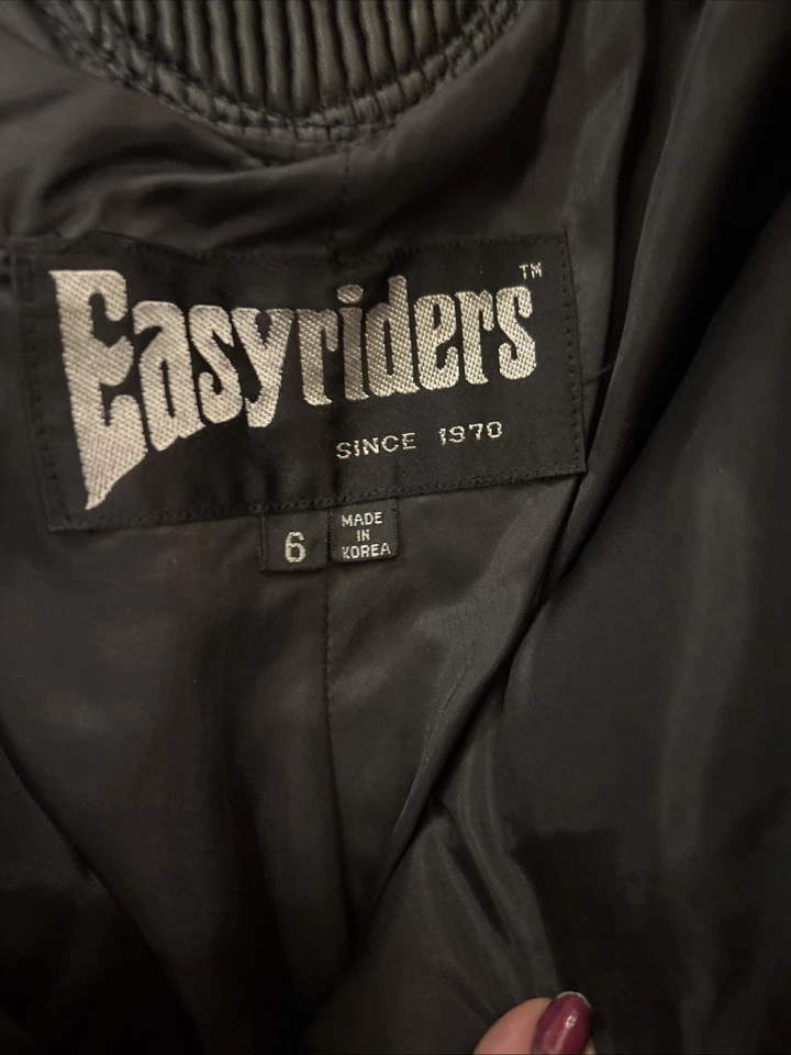 PANTALONES DE MOTO DE CUERO NEGRO VINTAGE EASY RIDERS PARA MUJER TALLA 6 Foto 4 de 4